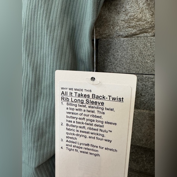 NWT Lululemon All it Takes Back-Twist Rib Long Sleeve Crater Blue Size 4 - Picture 5 of 10